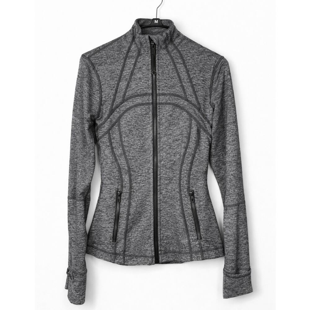 Lululemon Define Jacket Heathered Gray Full Zip Thumbholes Size 6